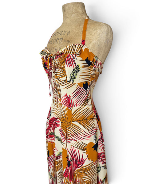 Island Sunset Vintage Style Marta Halter Swing Dress