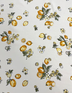 Ivory Lemon Print Fabric - 2.5 yds