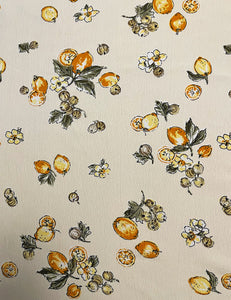 Black Lemons & Ivory Lemons Rayon Crepe Fabric Bundle