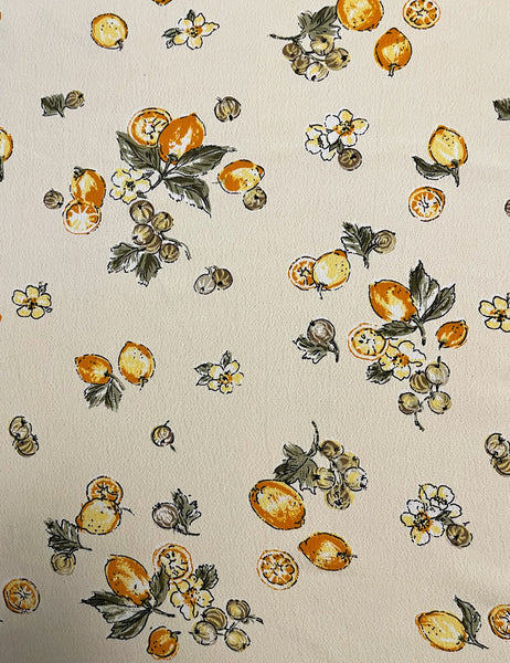 Black Lemons & Ivory Lemons Rayon Crepe Fabric Bundle