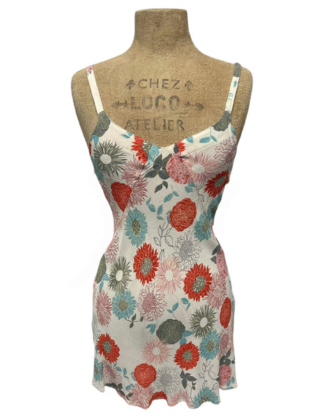 SAMPLE - Ivory Mum Print Mini Dress Size XS/SM