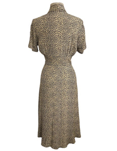 Leopard Print Button Front Retro Margie Dress