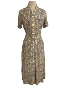 Leopard Print Button Front Retro Margie Dress