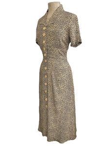 Leopard Print Button Front Retro Margie Dress