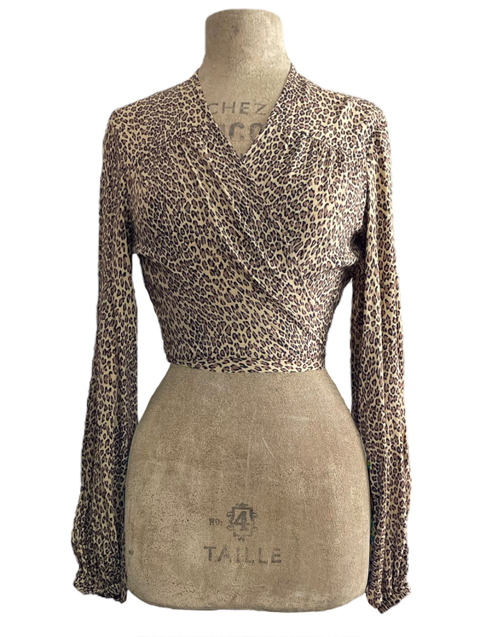 Leopard Print Retro Babaloo Wrap Crop Top