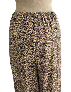 PREORDER - Leopard Print Retro 1940s Style High Waisted Palazzo Pants