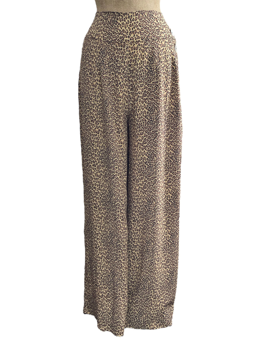 Leopard Print Retro 1940s Style High Waisted Palazzo Pants