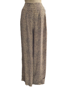 Leopard Print Retro 1940s Style High Waisted Palazzo Pants