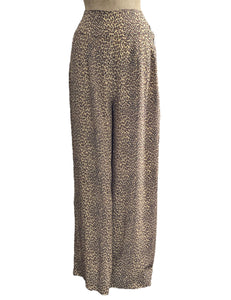 PREORDER - Leopard Print Retro 1940s Style High Waisted Palazzo Pants