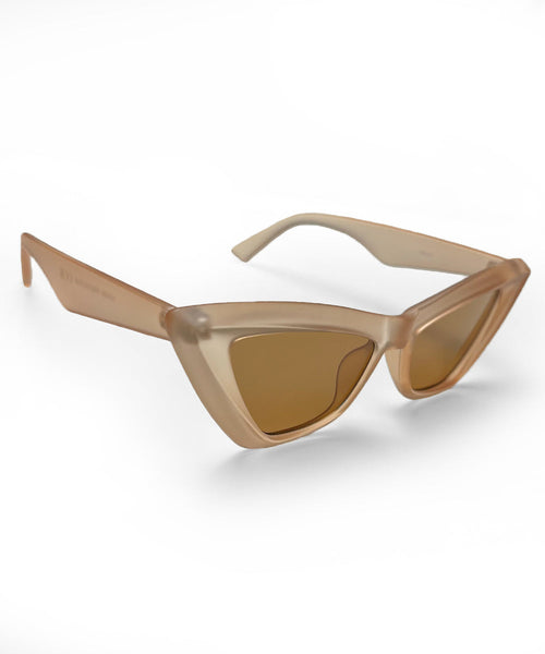 Matte Muted Peach Nine Lives Retro Cat Eye Sunglasses