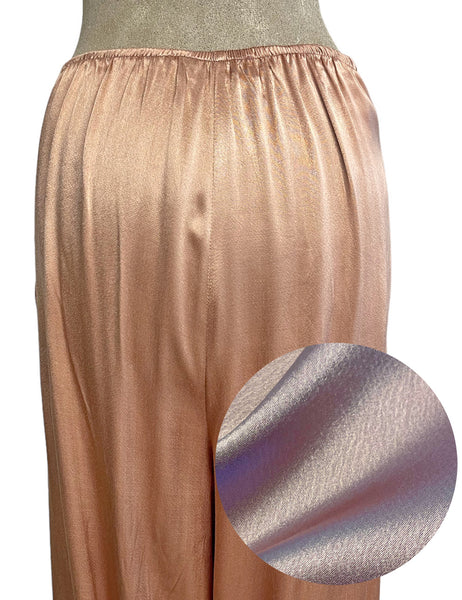 PREORDER - Dusty Mauve Satin High Waist Palazzo Pants