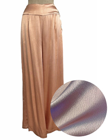PREORDER - Dusty Mauve Satin High Waist Palazzo Pants