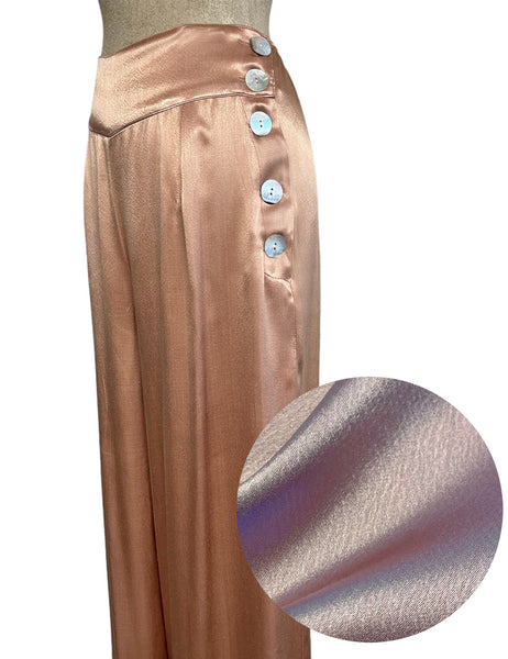 PREORDER - Dusty Mauve Satin High Waist Palazzo Pants