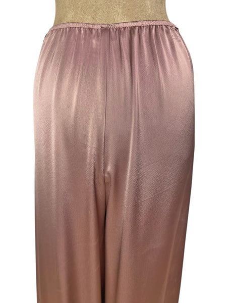 Dusty Mauve Satin High Waist Palazzo Pants