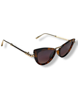 Tortoise & Metallic Classic 1950s Cat Eye Sunglasses