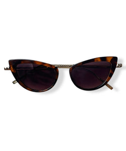 Tortoise & Metallic Classic 1950s Cat Eye Sunglasses