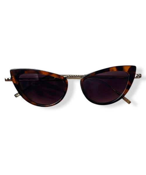 Tortoise & Metallic Classic 1950s Cat Eye Sunglasses