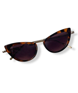Tortoise & Metallic Classic 1950s Cat Eye Sunglasses