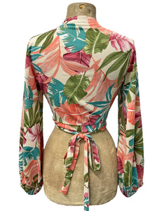Colorful Miami Tropics Retro Babaloo Wrap Top