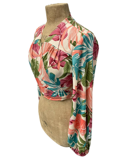 Colorful Miami Tropics Retro Babaloo Wrap Top