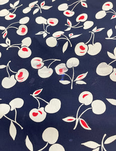 Navy Cherry Print Fabric - 5 yds - DAMAGE