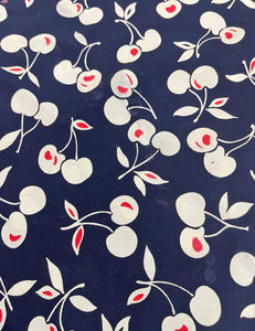 Navy Cherry Print Fabric - 5 yds - DAMAGE