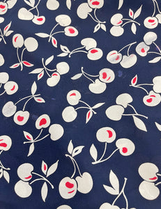 Navy Cherry Print Fabric - 5 yds - DAMAGE