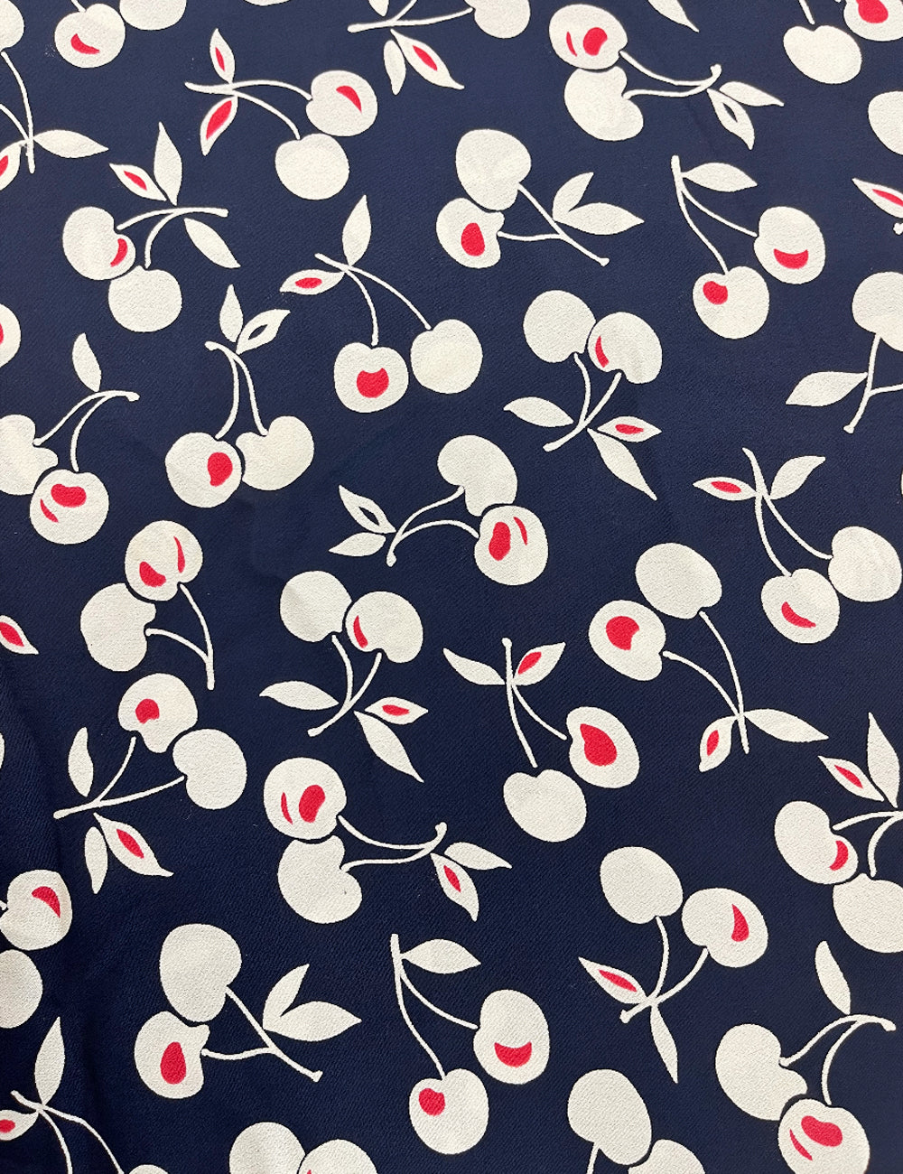 Navy Cherry Print Fabric - 5 yds - DAMAGE