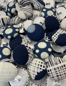 Misc Navy Covered Buttons - Bag of 50 pieces
