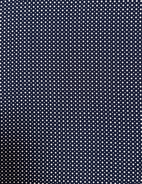 Navy Blue Polka Dot Rayon Crepe Farbic - 2 yds