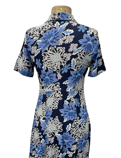 1940s Style Nouveau Blues Short Sleeved Day Dress