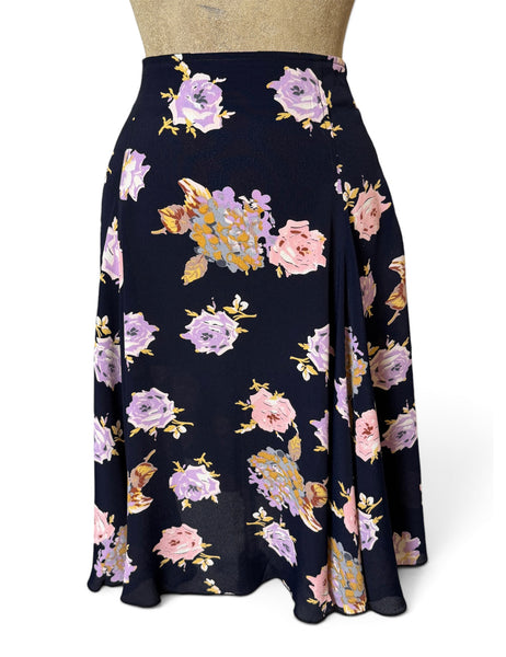 Navy Candy Floral Venice Beach Swing Skirt
