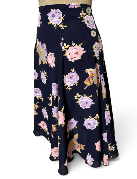 Navy Candy Floral Venice Beach Swing Skirt