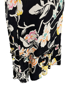 Black Neon Floral Ruffle Vacay Sundress