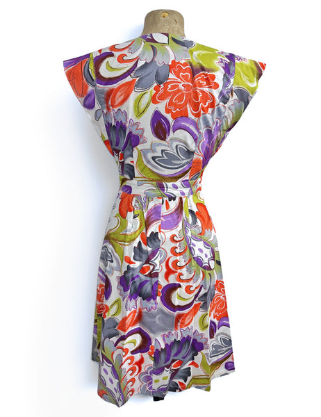 Scout 40s Art Nouveau Floral Garden Wrap Dress