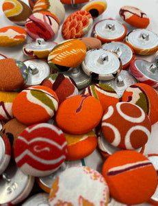 Orange Covered Buttons - Bag of 50 pieces