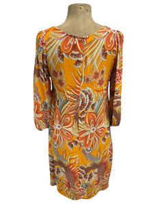 SAMPLE - Funky Orange 3/4 Sleeve Shift Dress - Size Med