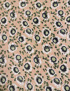 Peach & Sage Posey Print Rayon Crepe Fabric - 3 Pieces