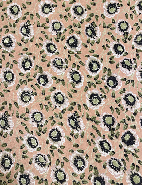 Peach & Sage Posey Print Rayon Crepe Fabric - 3 Pieces