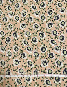 Peach & Sage Posey Print Rayon Crepe Fabric - 3 Pieces