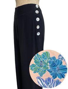 PREORDER - Peachy Lavender Blue Floral High Waist Lightweight Palazzo Pants