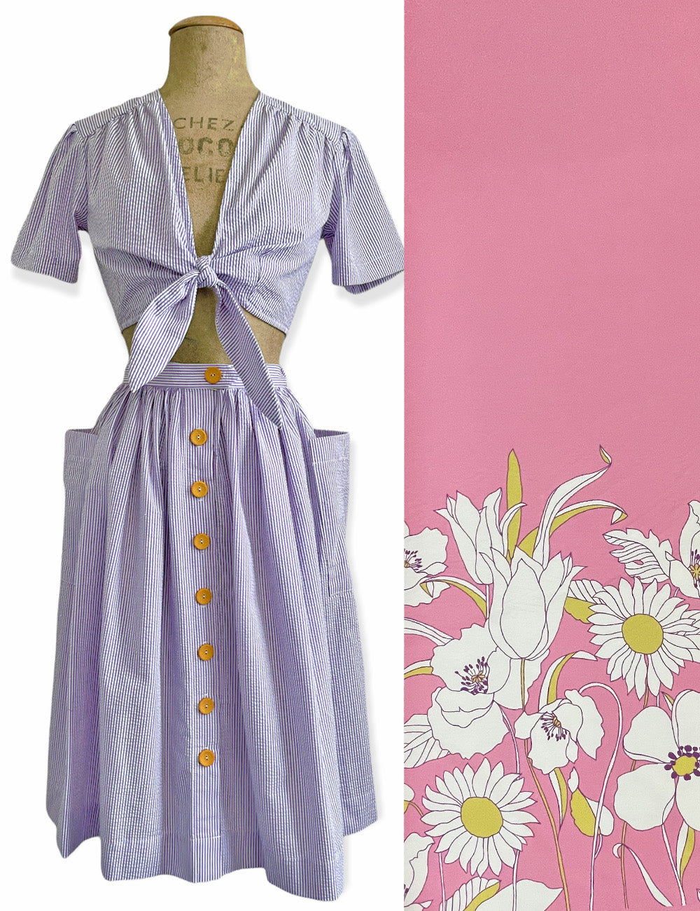 PREORDER - Scout Vintage Pink Border Print Matching Play Set