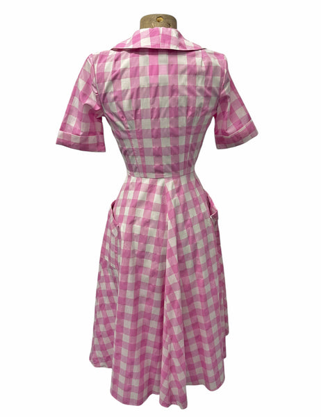 Scout Pink Gingham Shawl Collar Meadow Dress