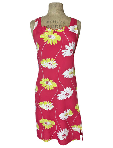 SAMPLE - Pink & Lime Sunflower Floral Sundress - Size Med