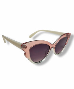 Pink & Cream Retro Style Butterfly Frame Sunglasses
