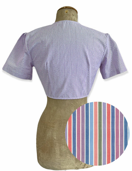 PREORDER - Scout 40s Colorful Cabana Stripe Daisy Crop Top