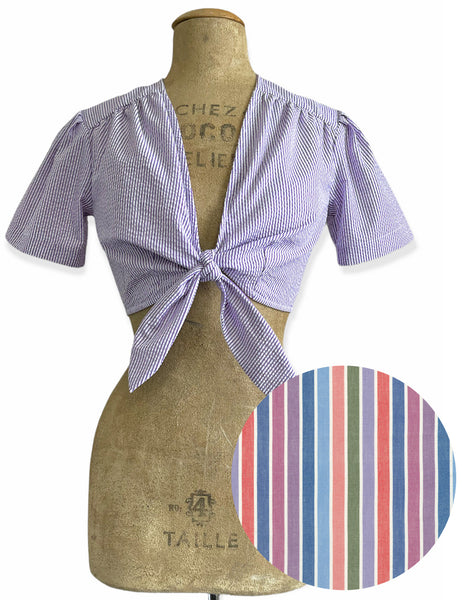 PREORDER - Scout 40s Colorful Cabana Stripe Daisy Crop Top