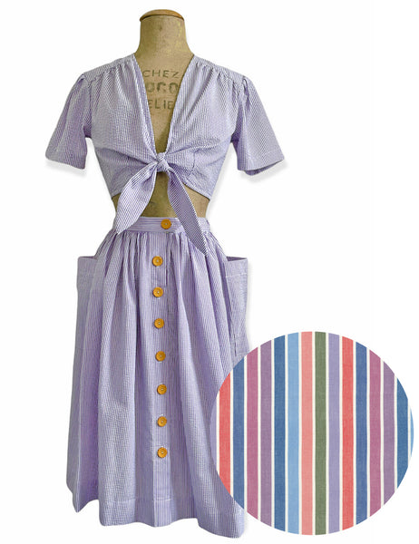 PREORDER - Scout 40s Colorful Cabana Stripe Petunia Skirt