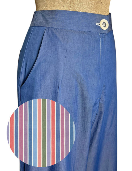 PREORDER - Scout 40s Colorful Cabana Stripe Wide Leg Trouser