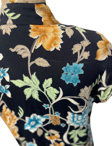DAMAGE - Black Floral Tea Timer Top - Large